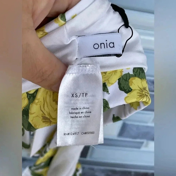 Onia Liberty Yellow Rose Print Zoe Bikini Top Size XS - Picture 6 of 7